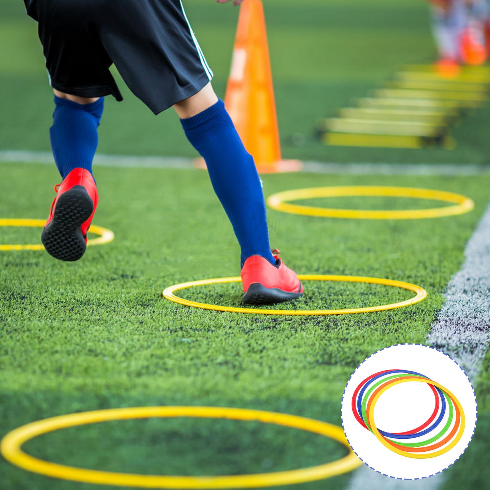 Abaodam 10pezzi Anelli di Allenamento per Agilità Cerchi in Plastica per Saltare Attrezzatura per Allenamento nel Basket Anelli da Calcio per Agilità di velocità per Calcio e Basket
