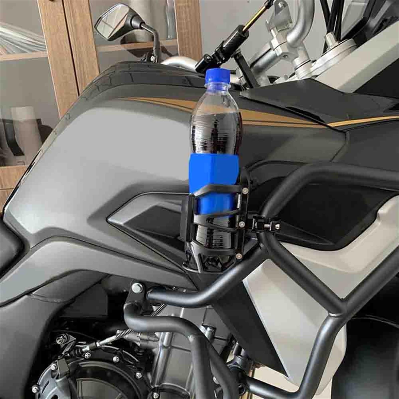 Motorrad CNC Wasserflasche Getränkehalter Für K&awasaki KLR650 KLR 650 KLR250 250 Flaschenhalter (Color : Blue)