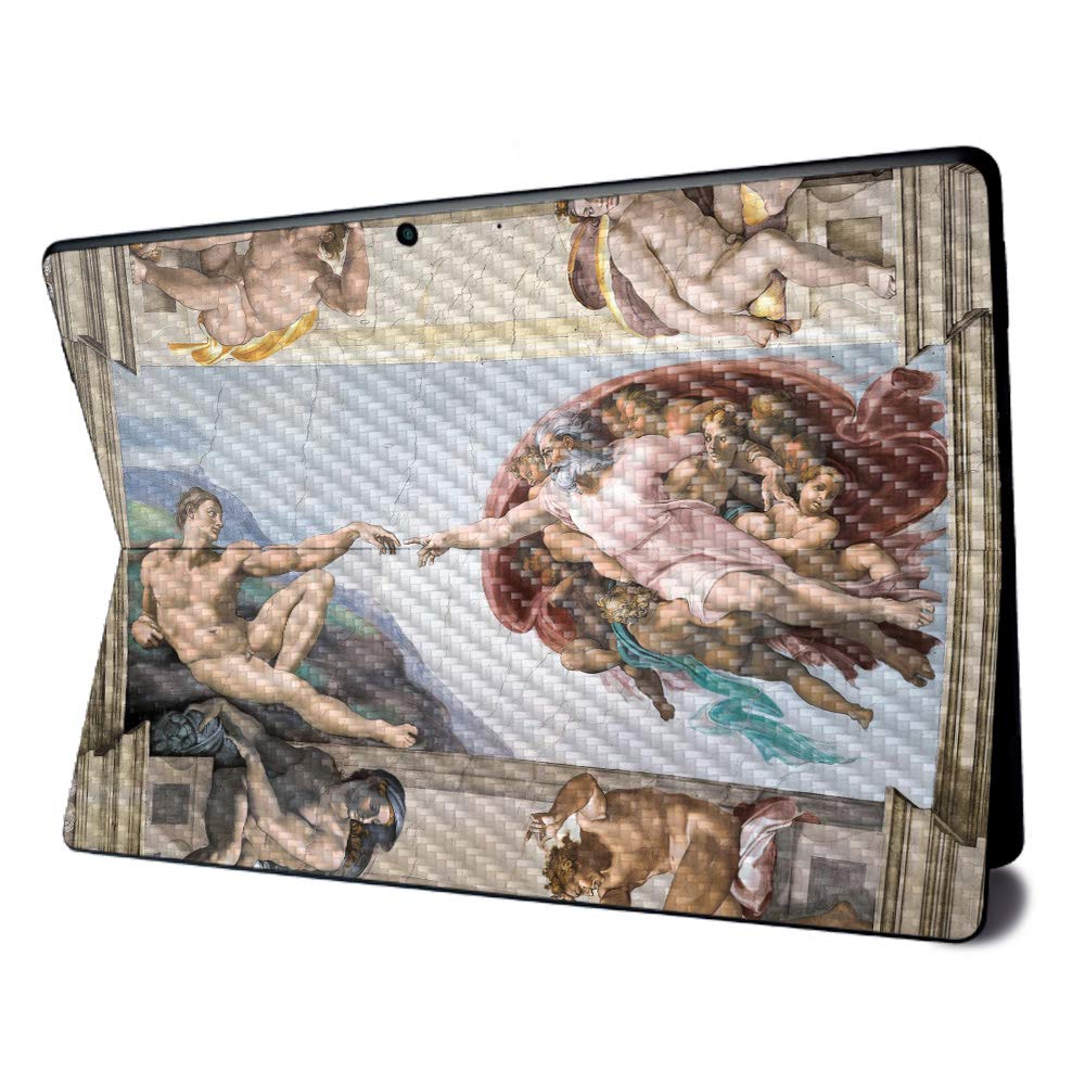 MightySkins Carbon Fiber Skin for Microsoft Surface Pro X - Creation of Adam | Textured Carbon Fiber Finish | Easy to Apply, Remove, and Change Styles | Made in The USA