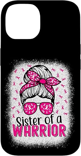 Miniatura 4 de Funda para iPhone 13 Pro Max Sister Of A Warrior Messy Bun Rosa Concientización sobre el Cáncer de Mama
