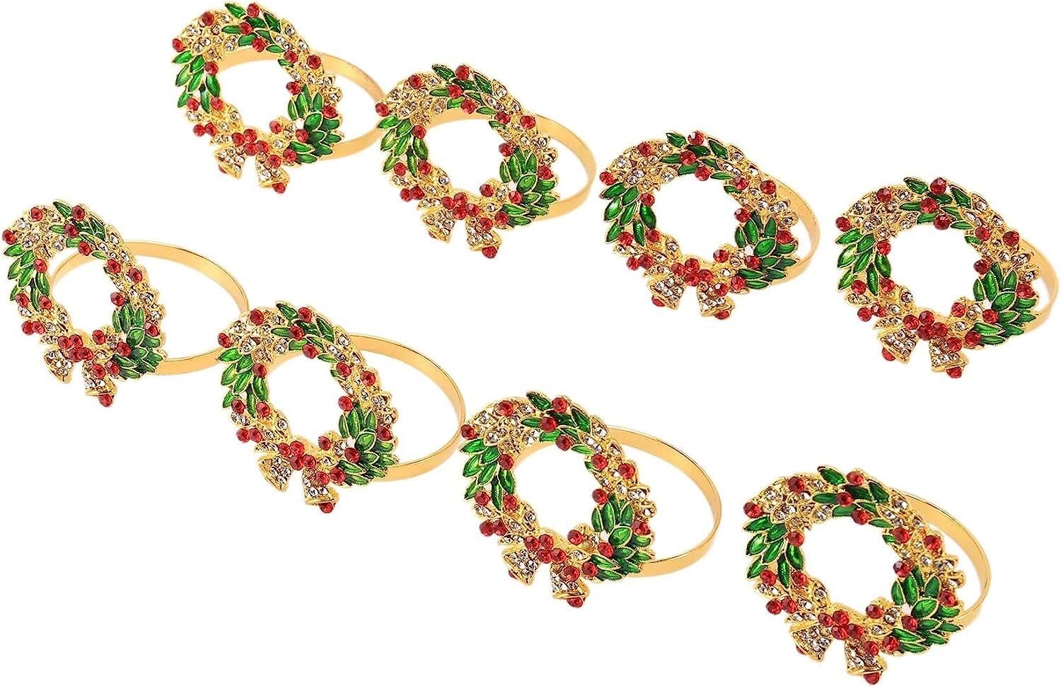 Tischdekoration Handwerk, Serviettenringe Kranz 8er-Pack Mehrfarbig 4,5x4,5cm for Weihnachten Thanksgiving Hochzeitsfeier