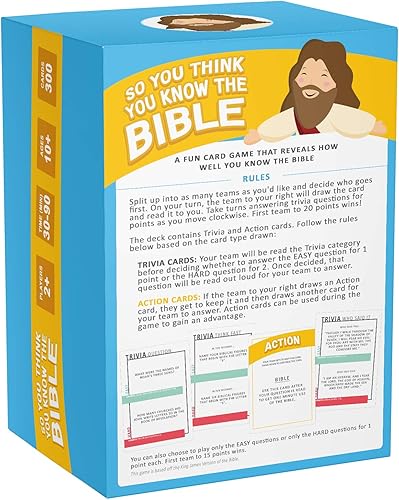 Miniatura 6 de SO YOU THINK YOU KNOW THE BIBLE, Un divertido juego de preguntas para familias, becas y estudio bíblico. Gran regalo cristiano