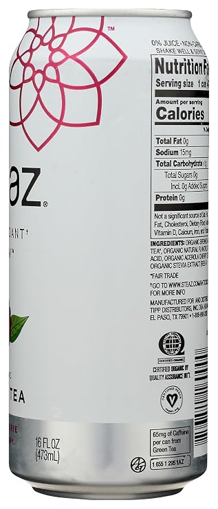 Steaz, Tea Raspberry Zero Calorie, 16 Fl Oz