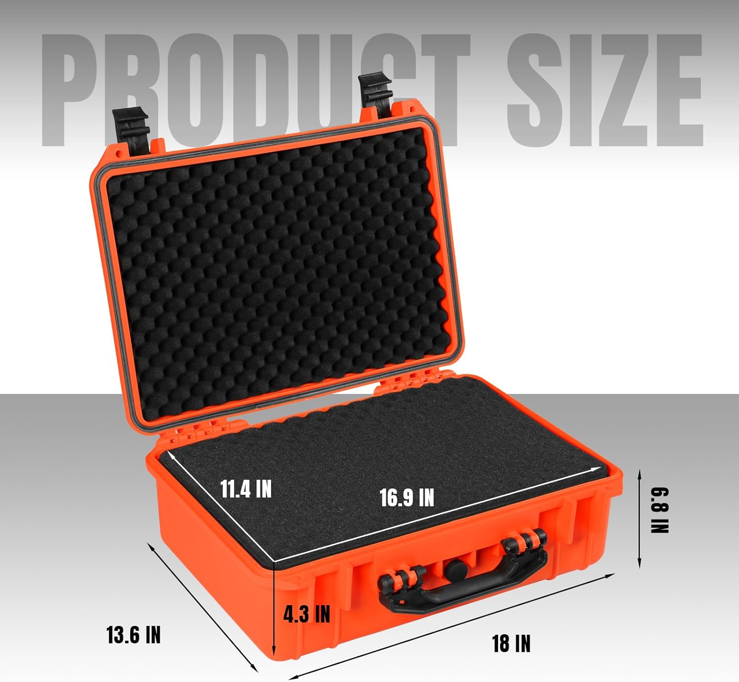 18X13.6X6.8 Inch Hard Case, Portable Weather Waterproof Protective Camera Case with Customizable Foam, Fit Use of Drones, Camera, Equipments Red