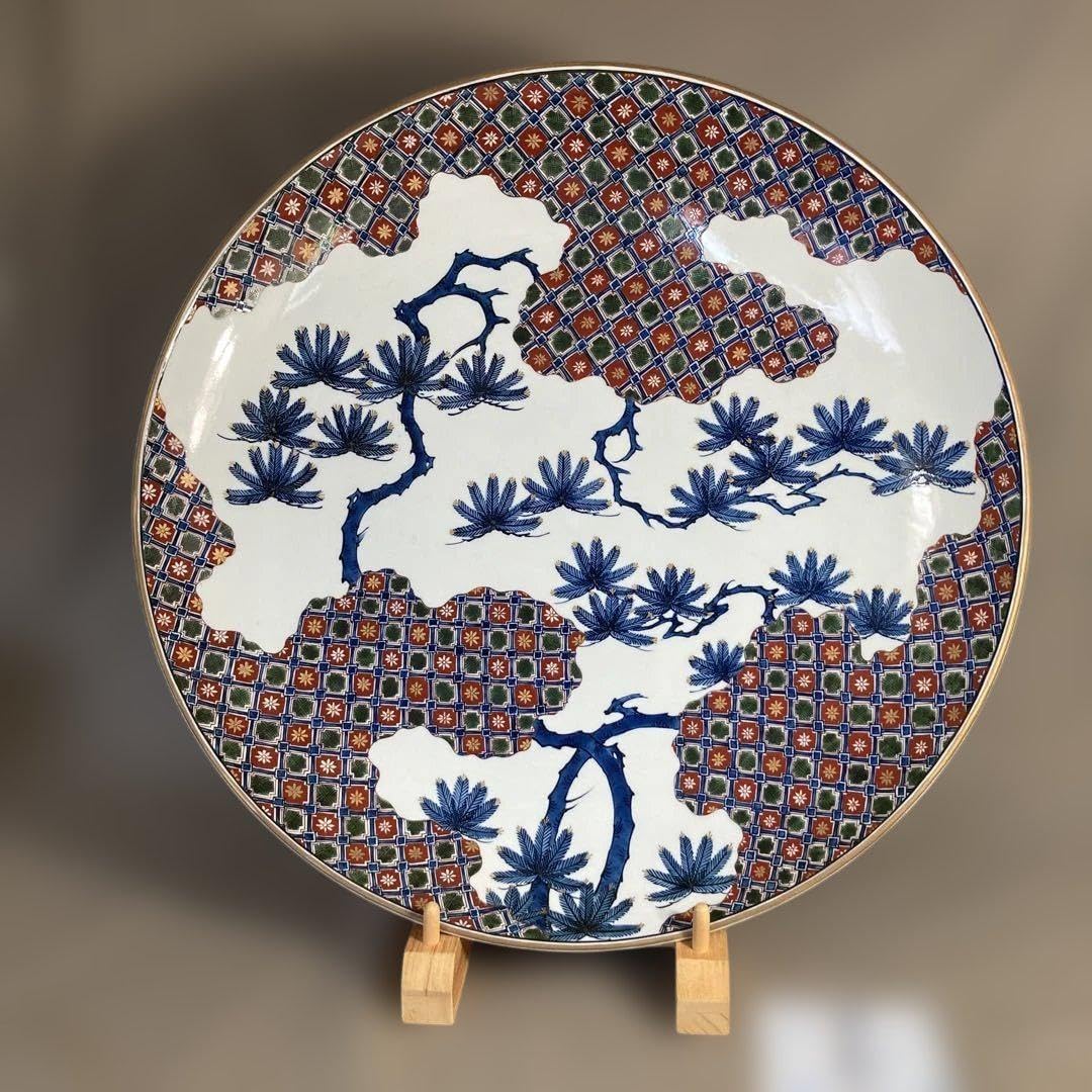 源右衛門古伊万里の伝統 本の名窯 舘林源右衛門作 染錦亀甲松