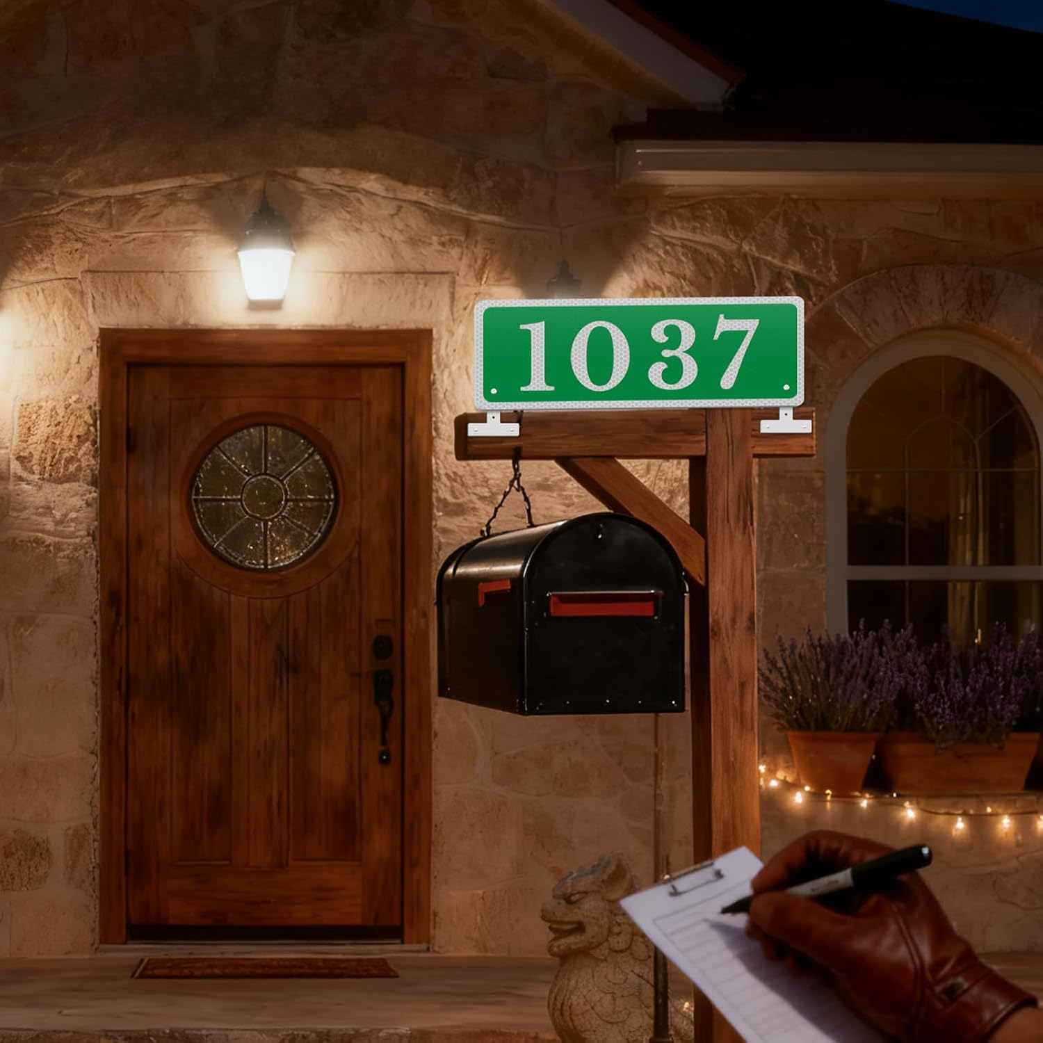 Custom Mailbox Address Plates, Reflective Address Markers, Meticulously Crafted From Solid Aluminum Plate. Suitable for Gardens, Mailboxes, Fences, or Any Location Requiring Address Identification.(Vertical )