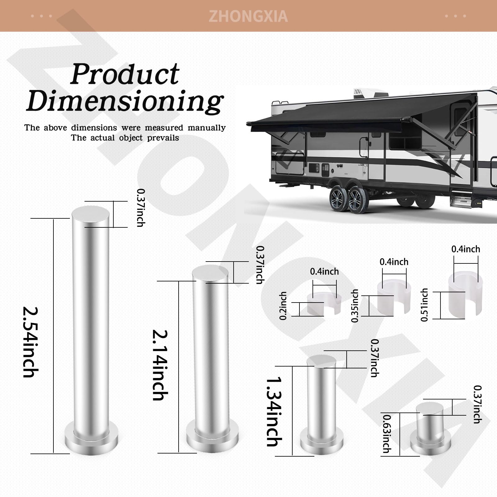 ZHONGXIA Awning Arm Repair Pin and Fastener Kit 431840 431847 436366 540900 Compatible with D-oMetic Power RV Awning 9100, 9200