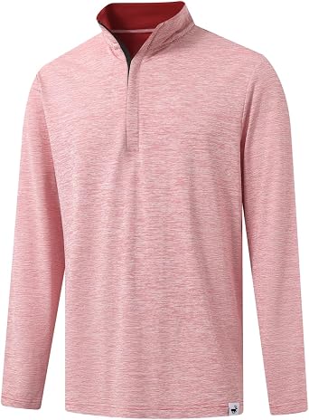 Rouen Quarter Zip Pullover Men Performance Dry Fit Mock Neck Brushed Casual Sports Golf Mens 1/4 Zip Pullover Sweatshirts