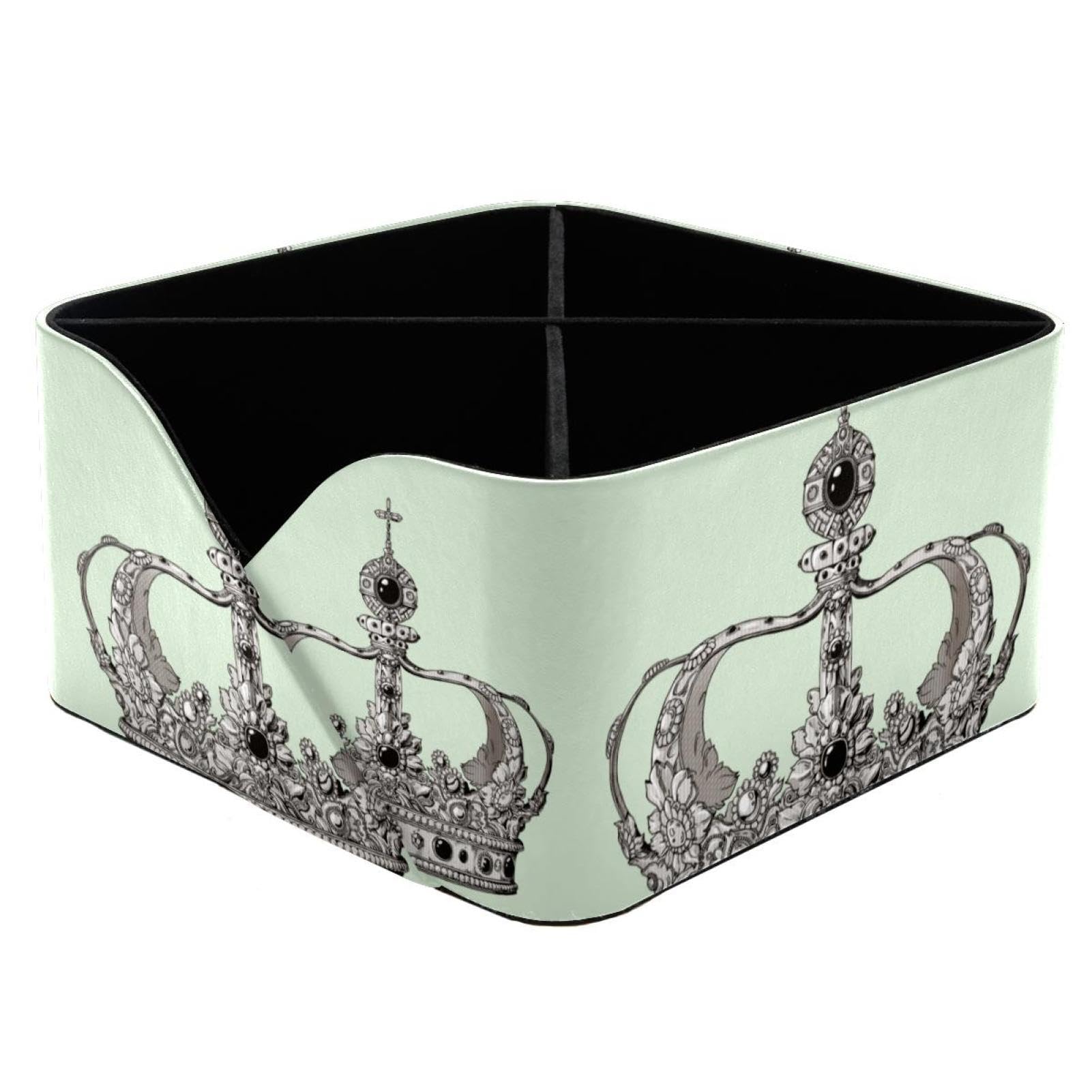Organiseur de bureau Gem Crown avec 4 compartiments et porte-crayons noir