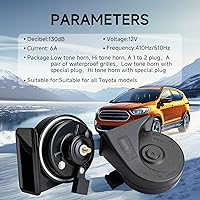 Vista 8 de FARBIN Bocina de coche compatible con Toyota/Lexus/Subaru 12V impermeable bocinas automáticas fuertes con enchufe de bocina de 1 a 2