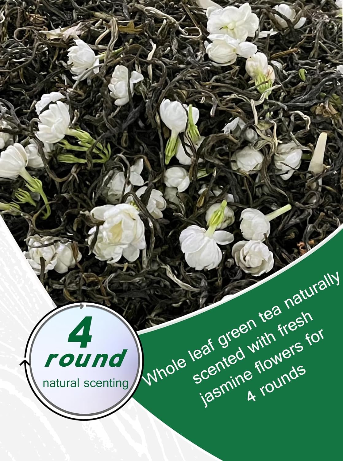 TETWIN Jasmine Green Tea Bags, 40ct Resealable Tin – Organic Loose Leaf Tea Scented with Fresh Jasmine Flowers, USDA Organic Full Leave Teabags, Light Caffeine, Naturally Aromatic