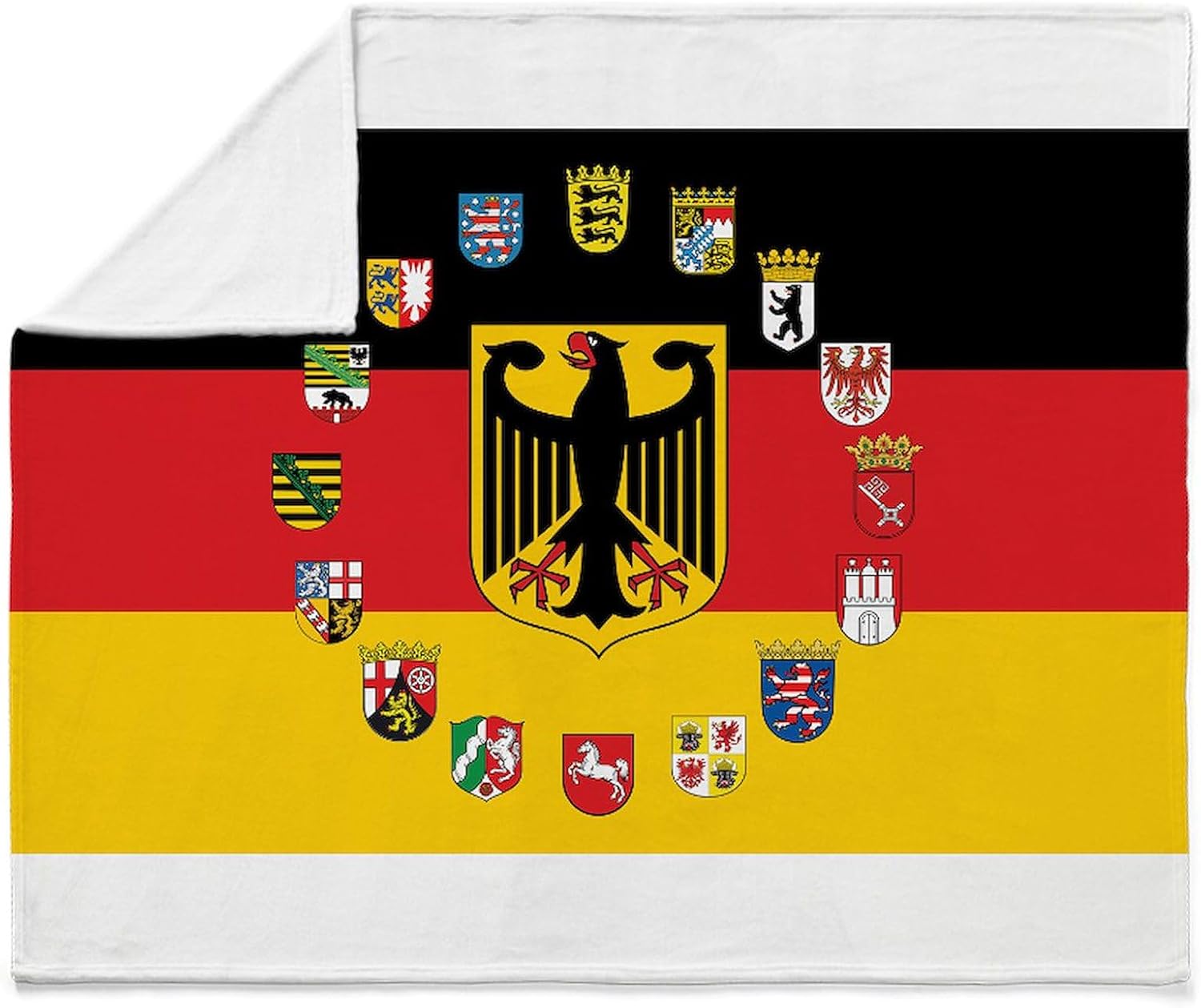 CafePress German Flag with State Arms Throw Blanket Super Soft Fleece Plush Throw Blanket, 60"x50"