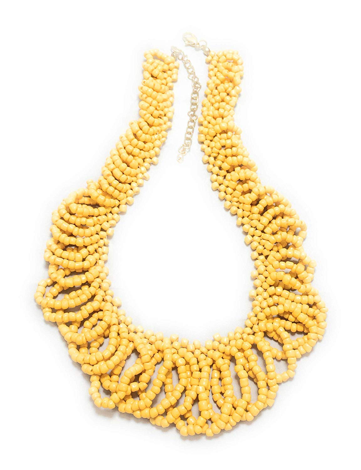 CHAHAT ACCESSORIES Yellow colour Beaded necklace for women and girls