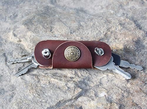 Vista 2 de Upgraded Minimalist Leather Key Case Securely Prevents Falling Off Key Holder Key Organizer