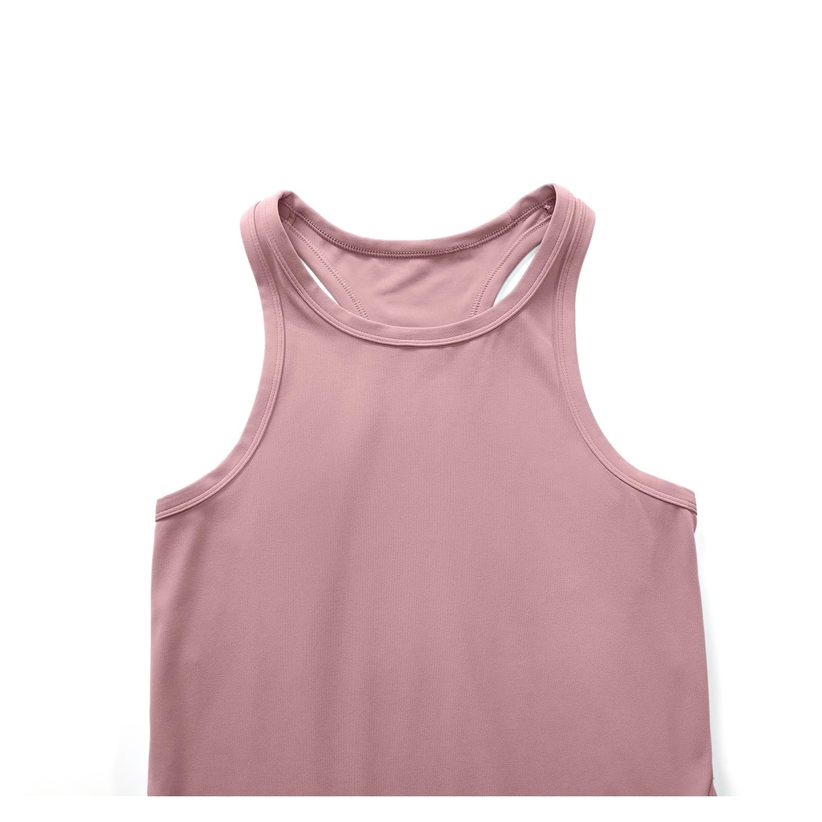 Canotte da Allenamento da Donna Canotte da Donna Senza Cuciture con Reggiseno Imbottito, Scollo Rotondo, Canotta Lunga Atletica Dimagrante(7,US XS(0-2))