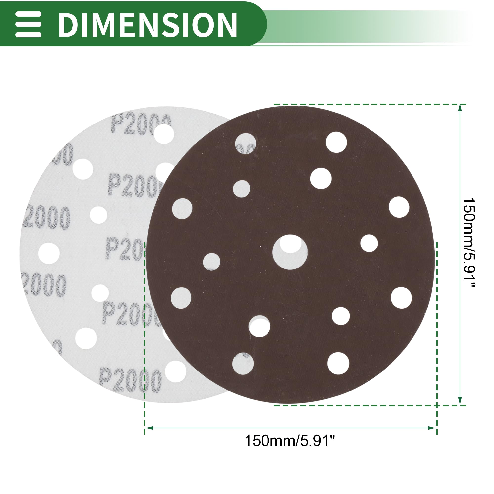 Hihaha Sandpaper Hook & Loop Sanding Sheets 150x150mm Red 2000 Grit Round Efficient Grinding and Polishing Automobile Manufacturing and Repair Woodworking - Image 3