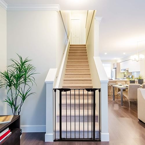 Miniatura 4 de Costzon Puerta de seguridad para bebés, valla de chimenea de 6 paneles, puerta plegable para bebé extra ancha para fácil con paneles de