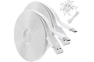 2-Pack 30FT Flat Power Extension Cable for Kasa Cam