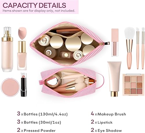 Miniatura 3 de 2 bolsas de maquillaje con iniciales para mujeres bolsa de cosméticos para artículos de tocador de viaje, regalos de cumpleaños para niñas de 11,