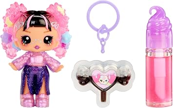 Yummiland Lip Gloss Doll Sour Sweeties - Astrid Stars Includes DIY Lip Gloss + Removable Keychain, Cosmetic Play, Collectible, Ages 4+