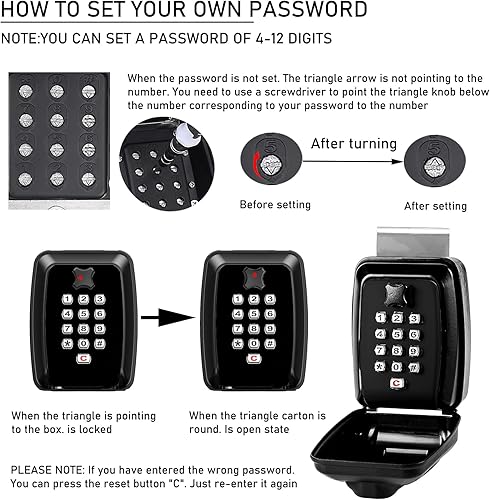 Miniatura 10 de Nexjy Caja de bloqueo para ventana de automóvil SL-591, caja de seguridad para colgar en la ventana del automóvil, caja de seguridad para llave de