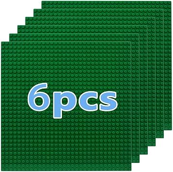 6 Pack 10"x10" Classic Building Brick Toy Baseplate to Build on