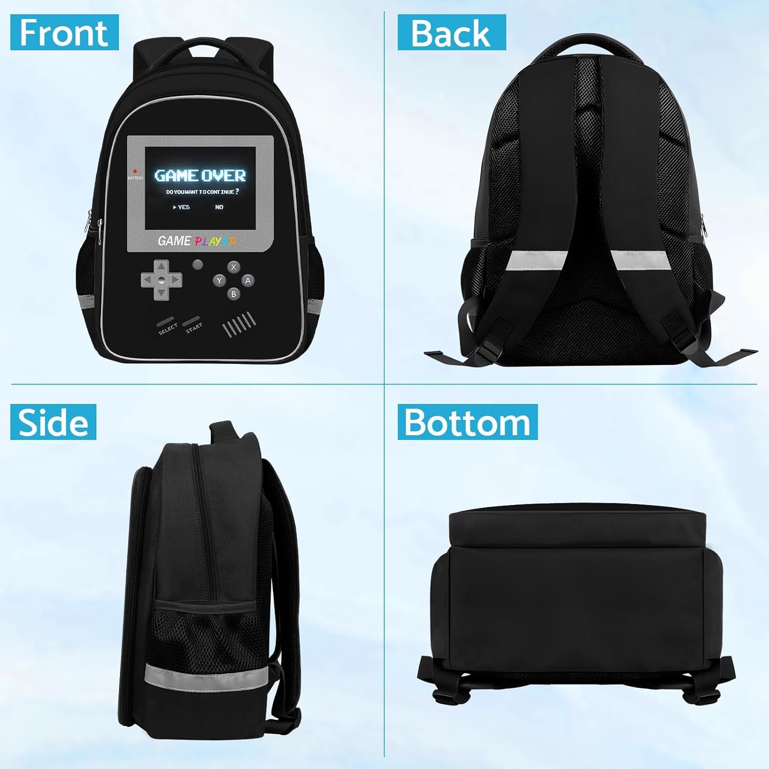 School Backpack For Boys - Gamer Boys Backpack For Kids Children Teens Elementary Middle School - Ages 6-18，17″ - Image 4