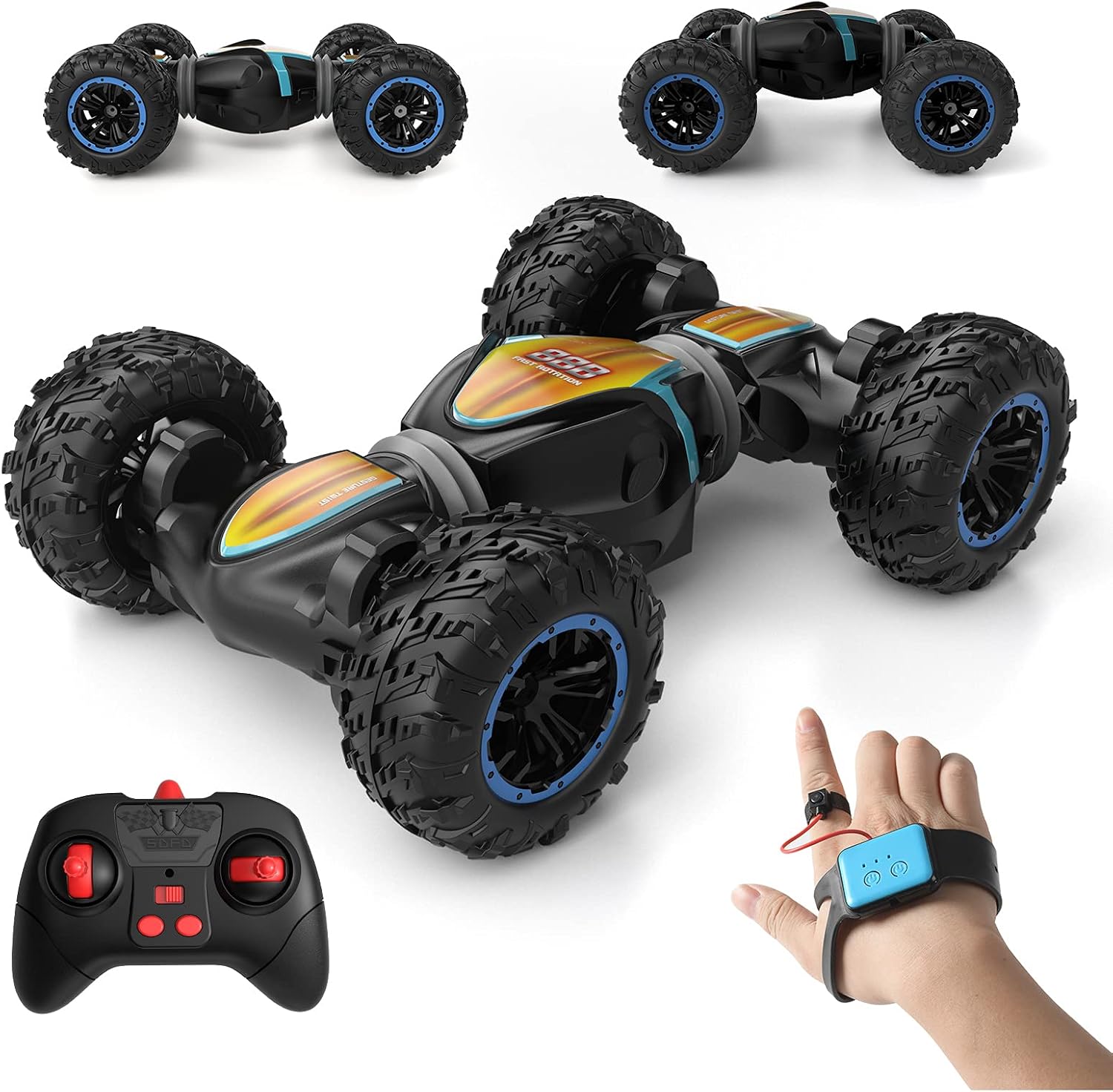 Tecnock rc car Remote Control car for Kids Adults,1:20 Scale 15KM/H 4WD Gesture Sensor Toy car,2.4 GHz All Terrain Remote Control Crawler for 40+ Min Play,Gift for Boys Girls