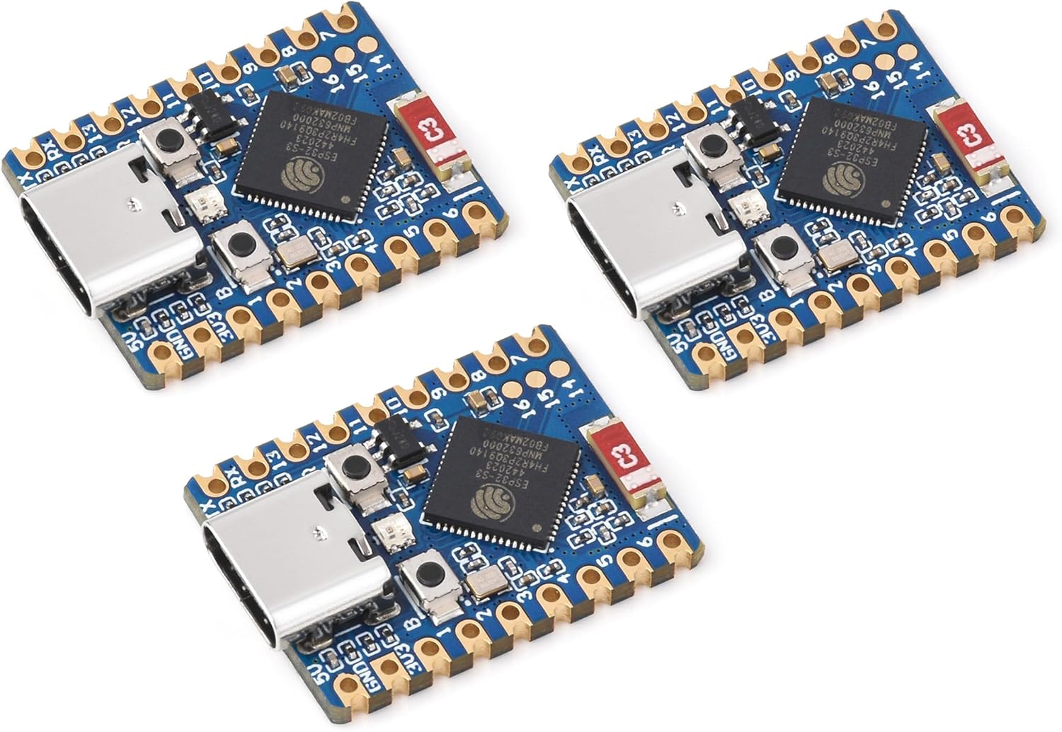 ESP32-S3 Mini Development Board, Based on ESP32-S3FH4R2 Dual-Core Processor, 240MHz Running Frequency, Support 2.4GHz Wi-Fi & Bluetooth 5, Onboard 4MB Flash Memory/2MB PSRAM-(3PCS)