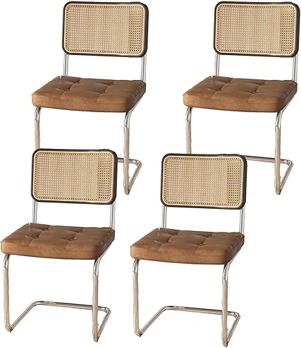 Miniatura 8 de Sillas de comedor de ratán, sillas de cocina, sillas de comedor modernas con madera maciza para cocina, sala de estar, silla de mediados de siglo,