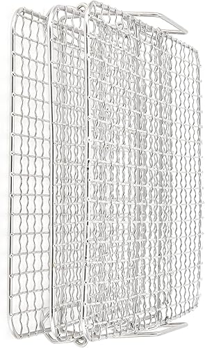 Miniatura 8 de Alvinlite Soporte deshidratador, juego de estante de enfriamiento de 3 niveles de acero inoxidable para hornear asado, estante de cocina para el