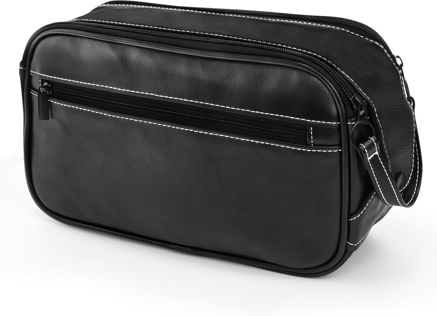 Amazon.com: JEPELUS Mens Shaving Bag, Leather Travel Toiletry Bag for ...