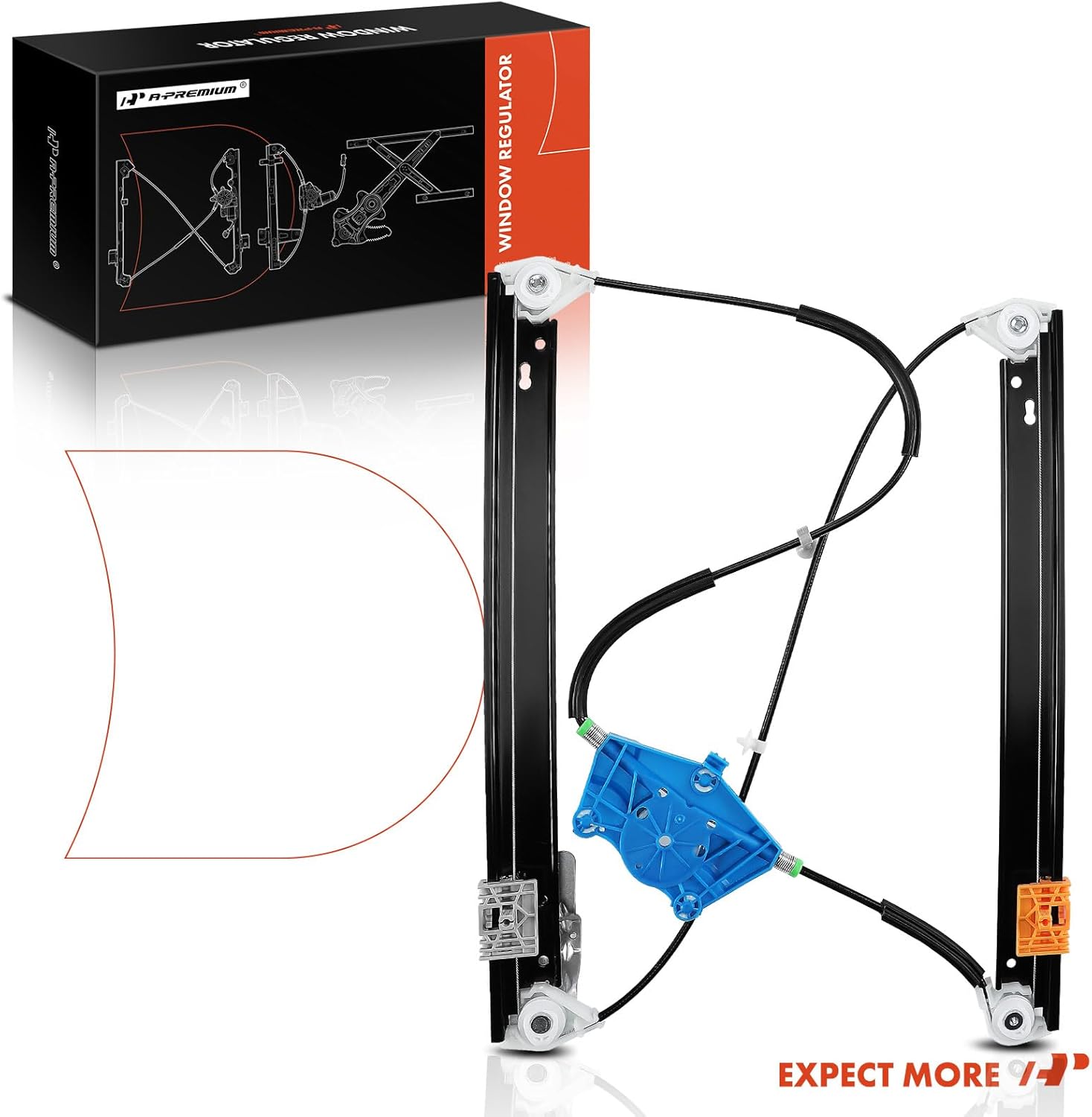 A-Premium Power Window Regulator Without Motor Compatible with Audi A4 2002-2008 A4 Quattro 2002-2008 RS4 2007-2008 S4 2002-2008 Front Passenger Side