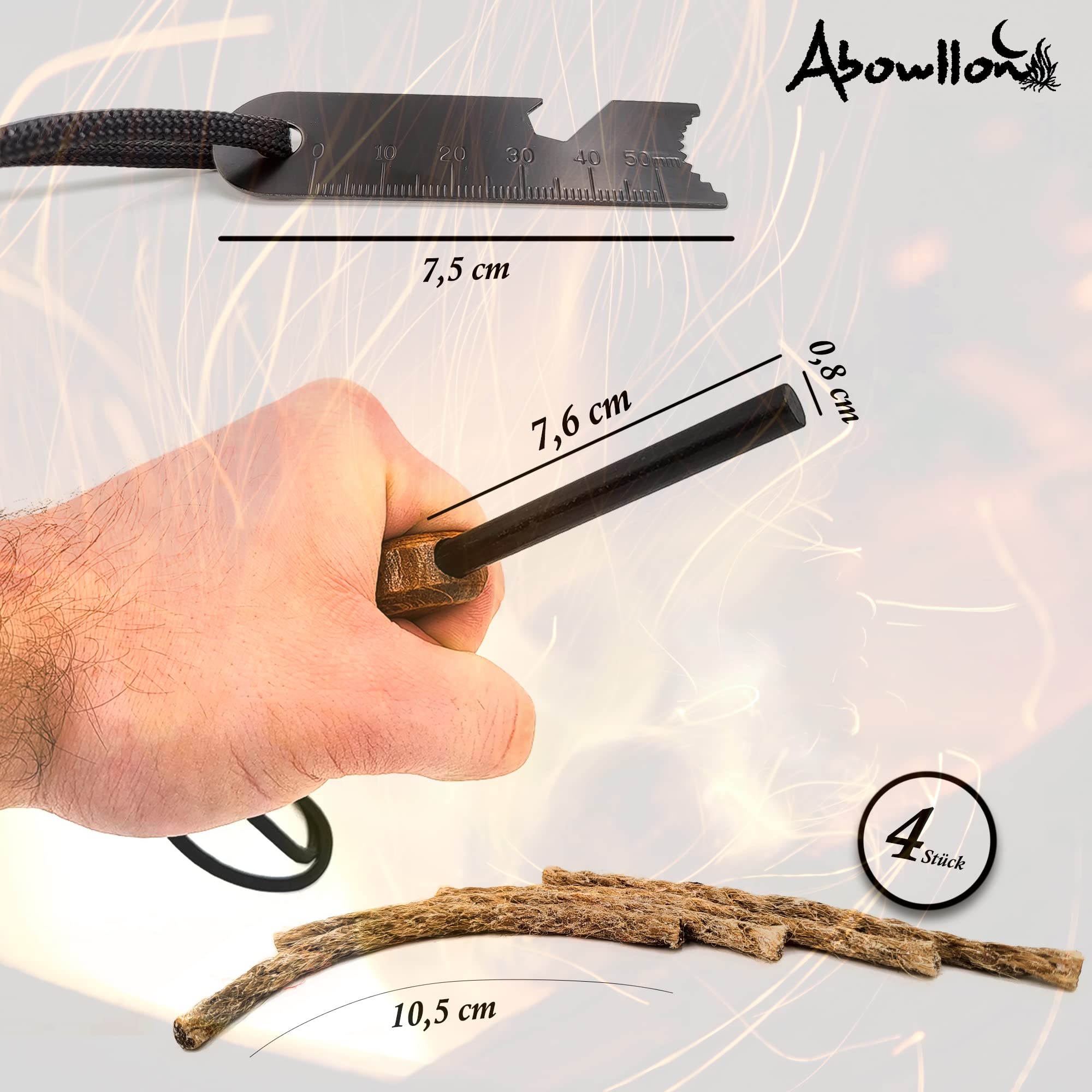 Krzesiwo outdoorowe z krzesiwem do krzesiwa, zestaw krzesiwa | zapalniczka outdoorowa | podpałka survivalowa z uchwytem | krzesiwo magnezowe krzesiwo survivalowe