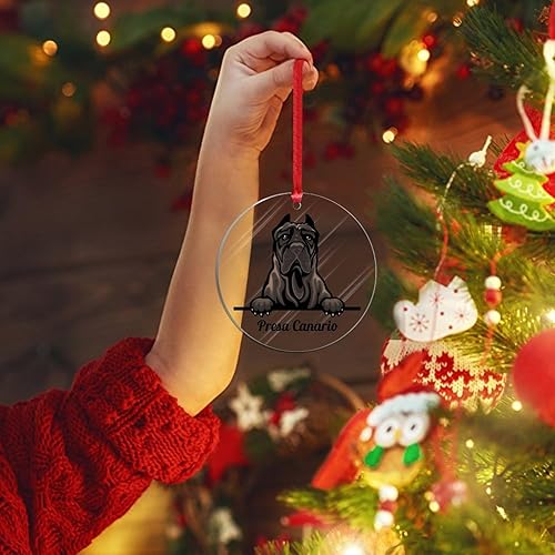 Miniatura 4 de WoGuangis Adorno de Navidad  Presa Canario Acrílico Adorno de árbol de Navidad Recuerdo de vacaciones Colorido Peeking Perro Amante de Mascotas