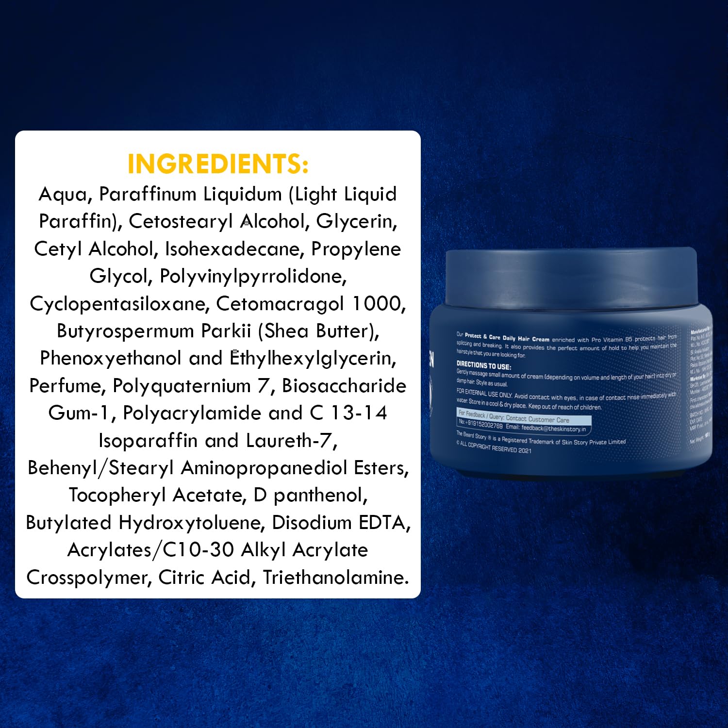 The Beard Story Hair Cream for Men | Daily Use | Non-Sticky | UV Protection | Frizzy & Dry Hair | Soft, Manageable Hair | Sulphate-Free | Contains Vitamin B5 & E | Matte Finish | 100 gm The Beard Story Hair Cream for Men | Daily Use | Non-Sticky | UV Protection | Frizzy & Dry Hair | Soft, Manageable Hair | Sulphate-Free | Contains Vitamin B5 & E | Matte Finish | 100 gm