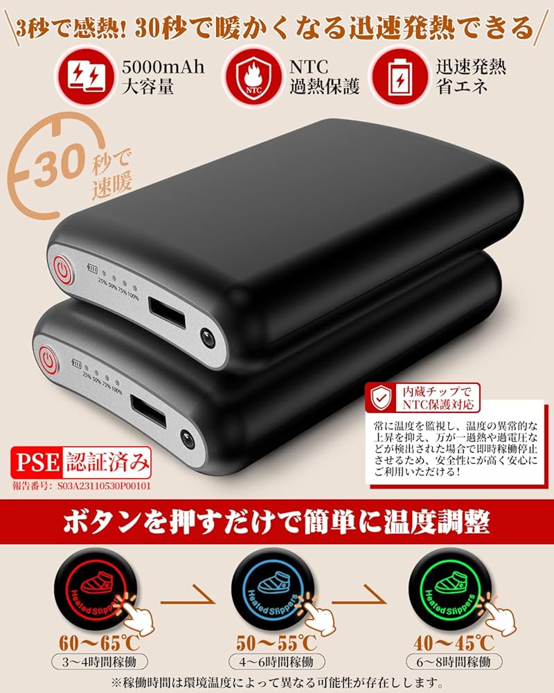 Amazon.co.jp: RROOT フットウォーマー コードレス 3秒で感熱