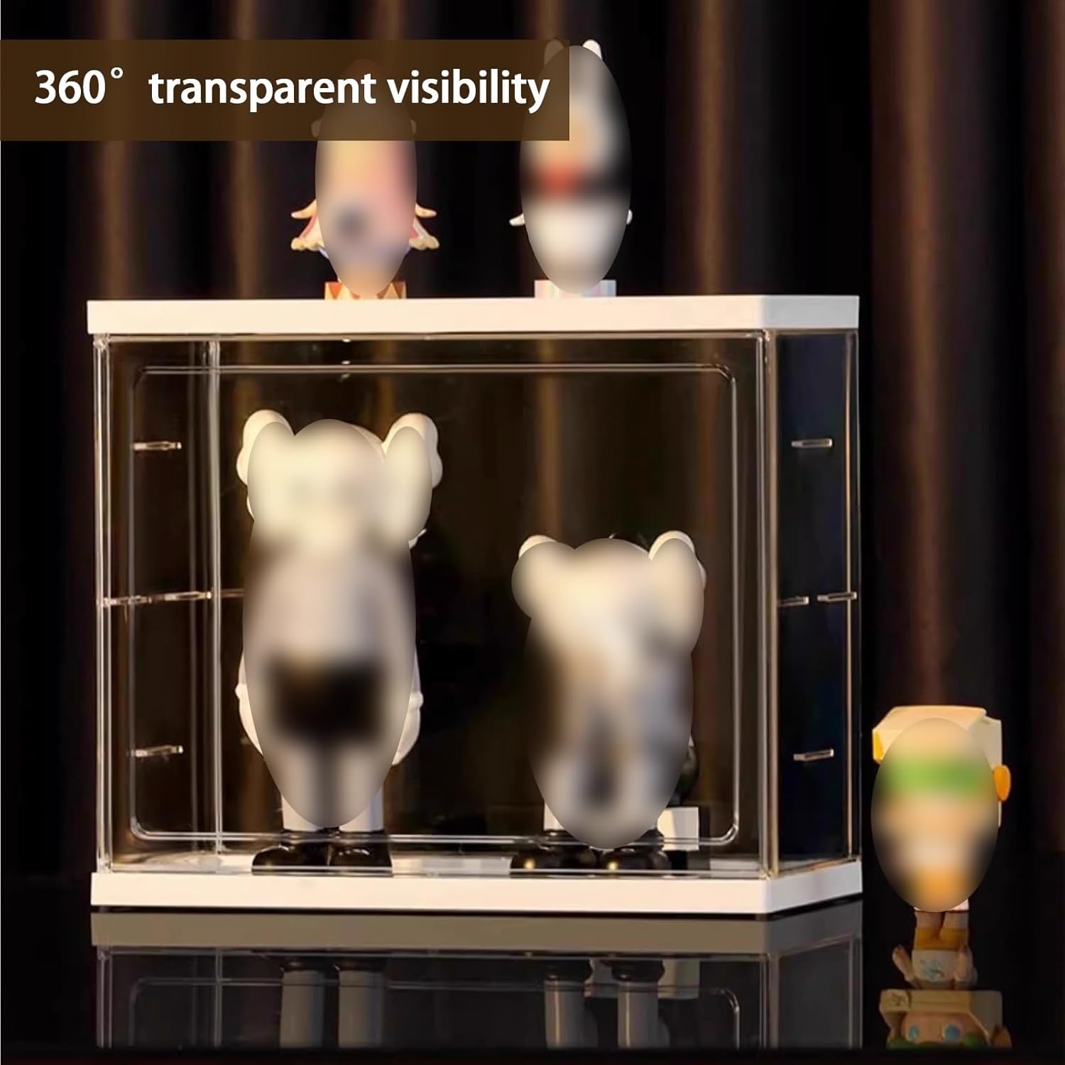 HCUDFN Two Pack Display Case, Transparent Character Display Box, Acrylic Storage Box with Magnetic Door, Dustproof Display Stand for Books, Dolls, Perfume, Cosmetics(27x14x26cm(10.6x5.5x10.2in))