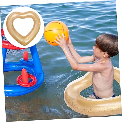 Miniatura 5 de FELTECHELECTR Anillo de natación en forma de corazón Juguete de verano Kidcraft Playset Baby Summer Toys Kids Pool Kids Swim Ring Beach Party