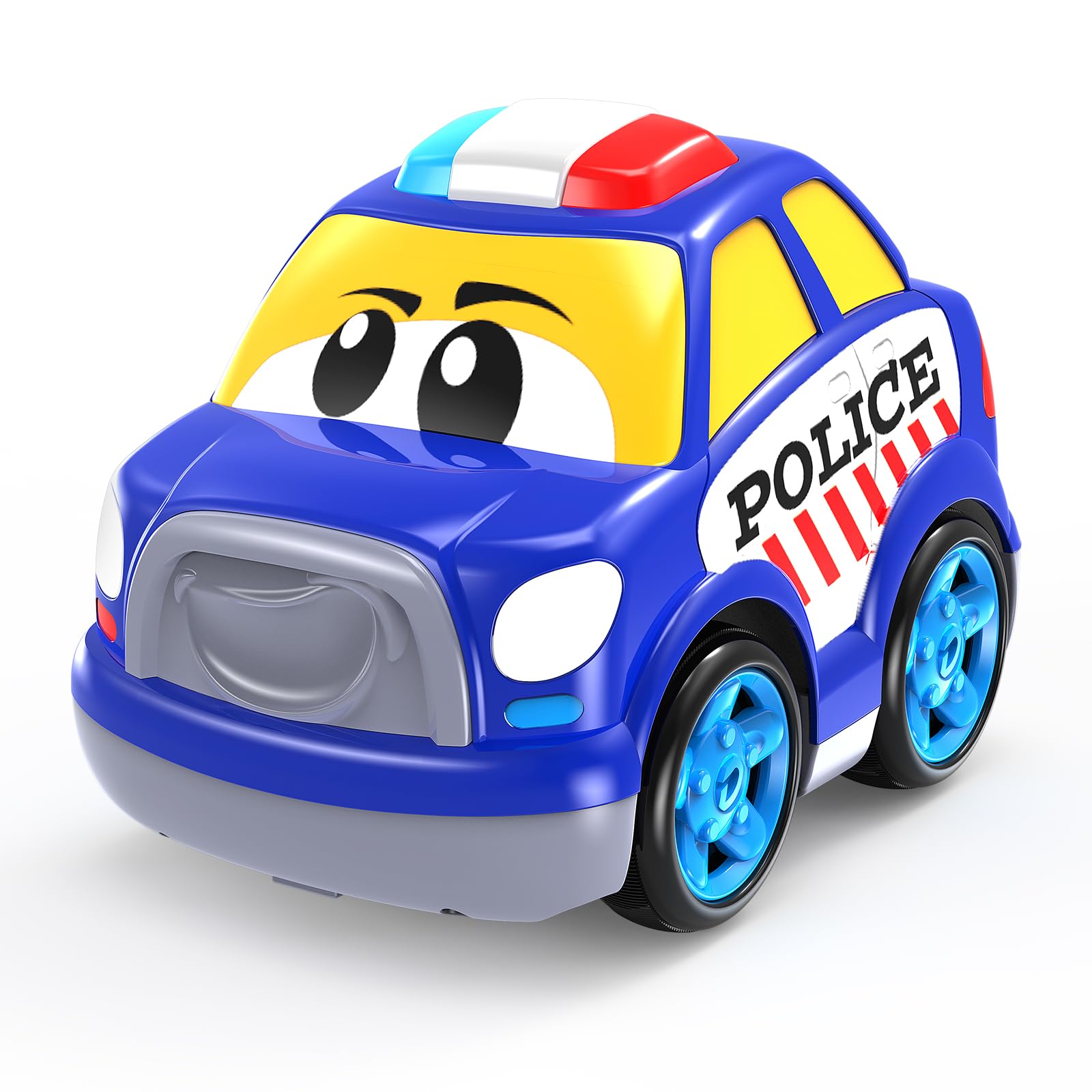 Ferngesteuertes Polizeiauto Spielzeug für Kinder ab 3 Jahren Kids Fernbedienung Cartoon Polizeiauto mit Musik und Licht Das erste Ferngesteuertes Auto Geschenk 2 3 Jahre Junge Polizei Spielzeug