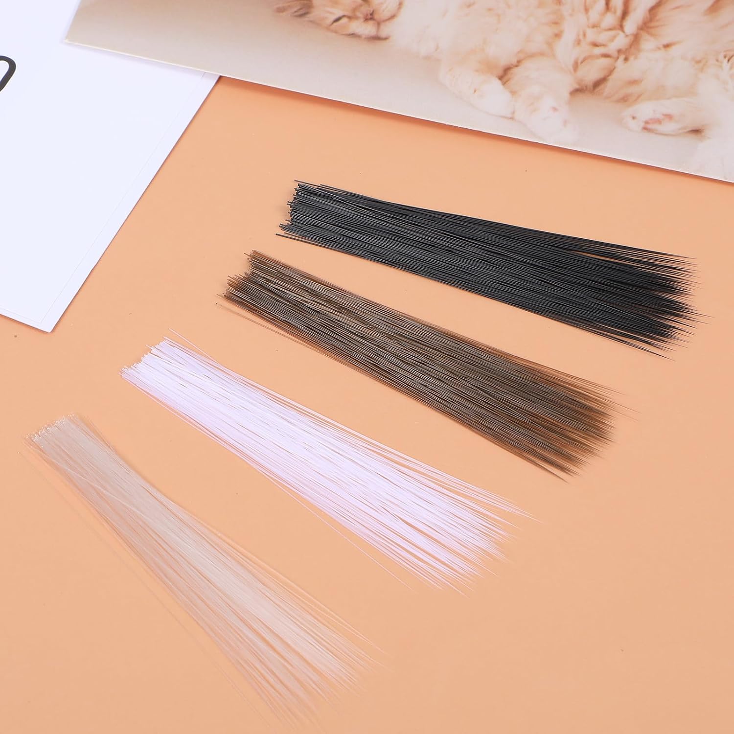1200 Pcs Simulated Animal Whiskers for Crafts, 3 Inches Craft Animals Whiskers, Craft Animal Whisker, Simulated Cat Needle Felting Plastic Whisker Supplies for Stuffed Muppet (4 Colors)