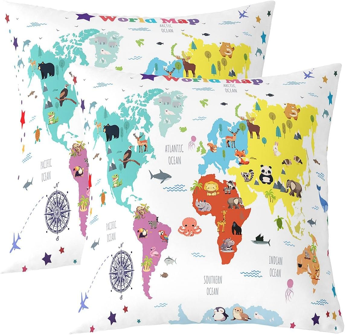 Paisley Throw Pillow Covers 24"x24" Set of 2 Soft Boho Paisley Print Pillow Cases Cushion Covers For Living Room Bedroom Bohemian Exotic Style Decorative Throw Pillowcases for Sofa Couch Chair