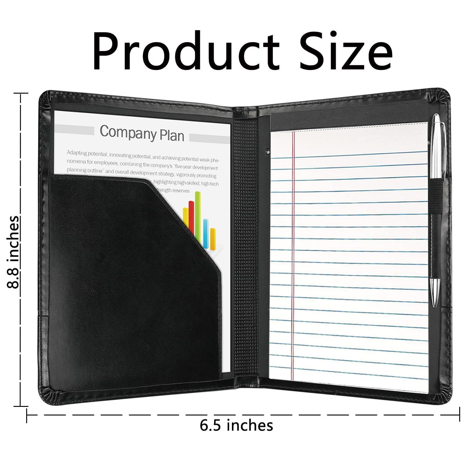 Gorbado Junior Padfolio Folder - A5 Portfolio Binder Case With 5 X 8 Writing Pad - View #2