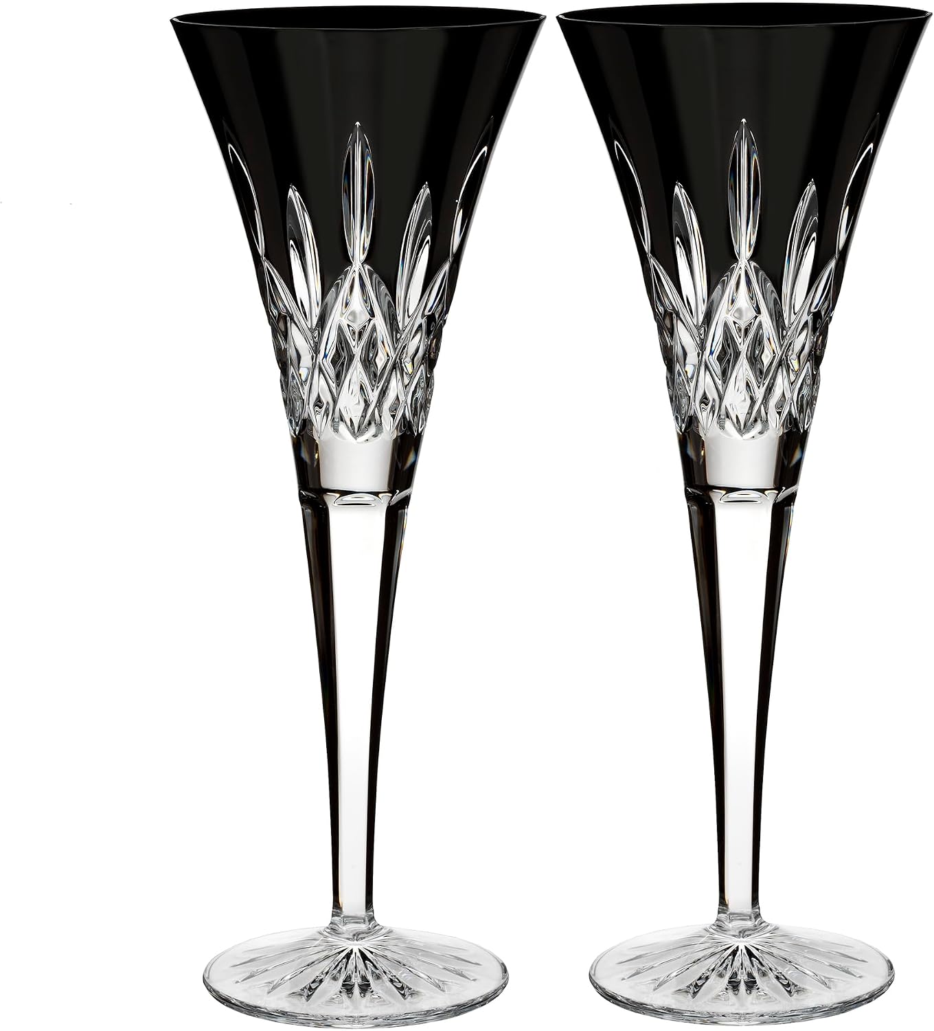 Waterford Lismore Black Toasting Flute, Set of 2