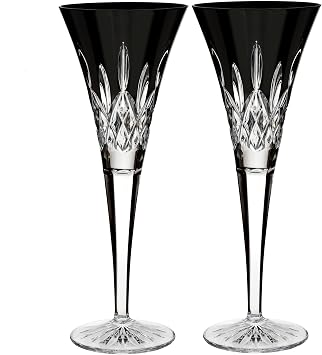 Waterford Lismore Black Toasting Flute, Set of 2