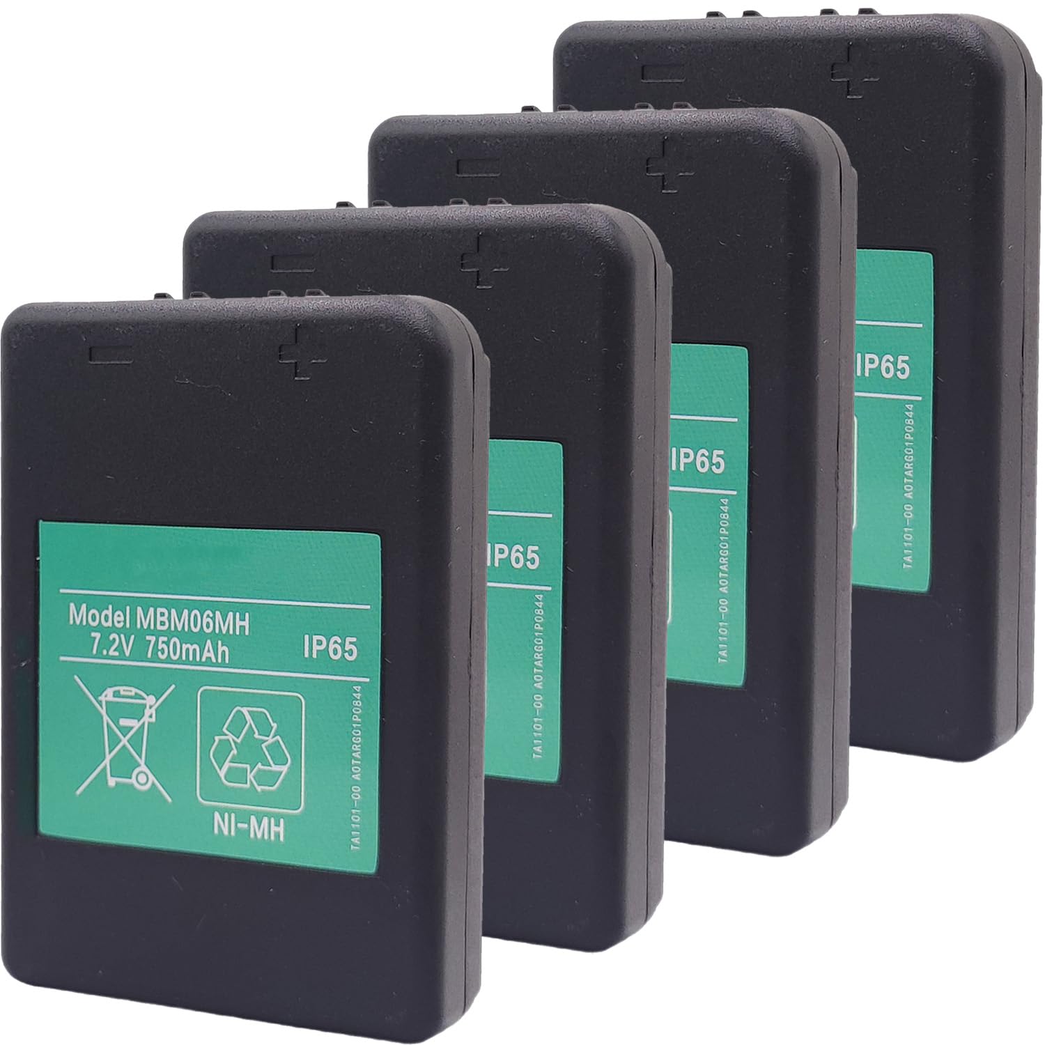 Zivases (4-Pack) MBM06MH IP65 Replacemen Battery for 7.2V 750mAh MBM06MH NIMH Autotek Battery