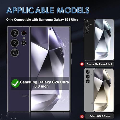 Miniatura 6 de [Paquete de 2+2] Protector de pantalla de privacidad de TPU flexible compatible con Samsung Galaxy S24 Ultra, protector de lente de cámara