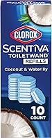 Clorox Scentiva ToiletWand Refills, Coconut Waterlily Scent, 10 Disposable Pads - 2X Faster Stain Removal
