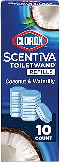 CLOROX Scentiva ToiletWand Toilet Cleaner Refills, Toilet brush, Coconut and Waterlily, 10 Count
