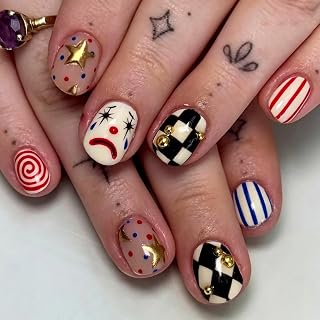 30 Stück Halloween Nägel Zum Aufkleben - Press On Nails Kurz | Kurze Halloween Nails Mit Festlichen Mustern & Punkten - Einfaches Aufkleben Für Halloween Party, Kostümfest Und Herbst Looks